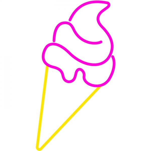 Candy Shock - Led Sign  40 Ice Cream (yellow/pink)