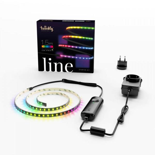 twinkly - Line (starter 1.5m - black),twinkly,line,(starter,15m,black),fita,adesiva,com,111,mini,leds,para,instalar,como,elemento,decorativo,em,qualquer,superficie,a,luz,dos,leds,e,controlada,atraves,de,uma,app,e,tambem,compativel,com,goo