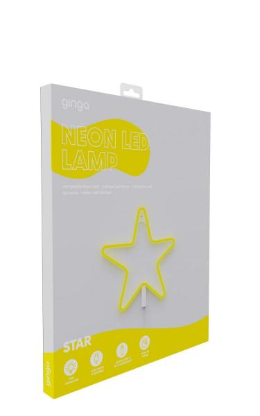 Ginga - Neon LED Lamp Star,ginga,neon,led,lamp,star,fita,led,com,a,forma,de,ua,estrela,em,cor,amarela,inclui,um,cabo,usb,para,ligar,a,um,carregador,ac,ou,computador,ou,alternativamente,tem,um,caixa,onde,se,podem,colocar,3,pilha