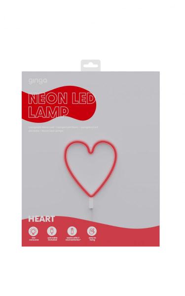 Ginga - Neon LED Lamp Heart,ginga,neon,led,lamp,heart,fita,led,com,a,forma,de,um,coracao,em,cor,vermelha,inclui,um,cabo,usb,para,ligar,a,um,carregador,ac,ou,computador,ou,alternativamente,tem,um,caixa,onde,se,podem,colocar,3,pil