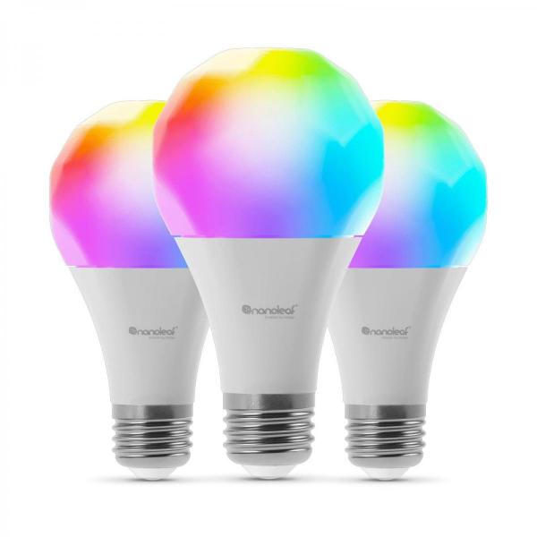 Nanoleaf - Lâmpada A60/E27 Essentials Smart Bulb (3x pack) ,nanoleaf,lampada,a61/e27,essentials,smart,bulb,(3x,pack),lampada,led,com,casquilho,e27,(grosso),cuja,cor,de,luz,e,intensidade,pode,ser,controlada,atraves,de,uma,app,ios/android,compativel,com,homekit,