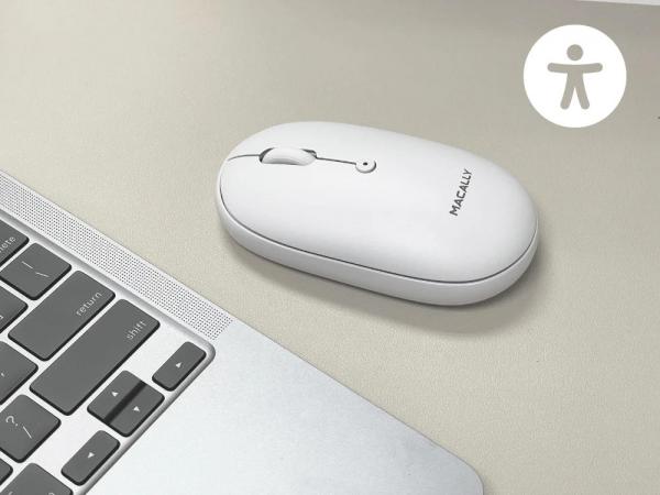 Macally - Rechargeable Bluetooth Mouse (white),macally,rechargeable,bluetooth,mouse,(white),rato,bluetooth,optico,811,a,1611,dpi,tem,bateria,interna,regarregavel,por,ligacao,usb,com,autonomia,para,23,meses,inclui,cabo,É,compativel,com,macos,116+,