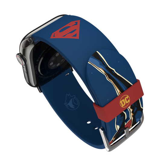 MobyFox - Apple Watch Band DC Comics (superman),mobyfox,apple,watch,band,dc,comics,(superman),pulseira,em,silicone,para,o,apple,watch,a,fivela,e,aco,inoxidavel,inclui,2,conjuntos,de,conectores,compativeis,com,os,modelos,38/41/41,e,42/44/45mm,e,tamb