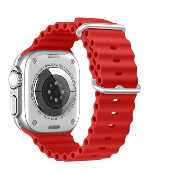 Swissten - Wave Band for Apple Watch 42-49mm (red),swissten,wave,band,for,apple,watch,4249mm,(red),pulseira,em,silicone,com,perfil,ondulado,para,o,apple,watch,4249mm