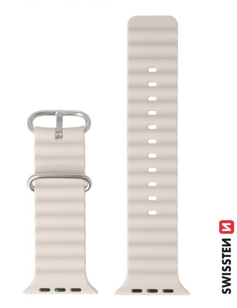 Swissten - Wave Band for Apple Watch 42-49mm (st. grey),swissten,wave,band,for,apple,watch,4249mm,(st,grey),pulseira,em,silicone,com,perfil,ondulado,para,o,apple,watch,4249mm