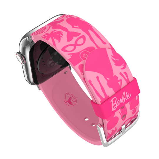 MobyFox - Apple Watch Band Mattel Barbie (pink classic)    ,mobyfox,apple,watch,band,mattel,barbie,(pink,classic),pulseira,em,silicone,para,o,apple,watch,a,fivela,e,aco,inoxidavel,inclui,2,conjuntos,de,conectores,compativeis,com,os,modelos,38/41/41,e,42/44/45m