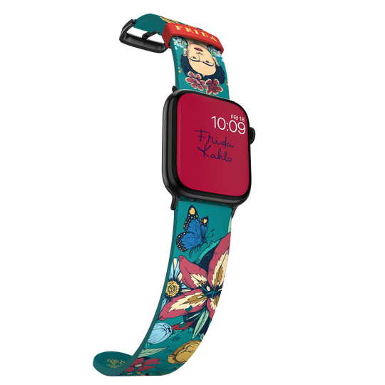 MobyFox - Apple Watch Band Frida Kahlo (flowers),mobyfox,apple,watch,band,frida,kahlo,(flowers),pulseira,em,silicone,para,o,apple,watch,a,fivela,e,aco,inoxidavel,inclui,2,conjuntos,de,conectores,compativeis,com,os,modelos,38/41/41,e,42/44/45mm,e,tam