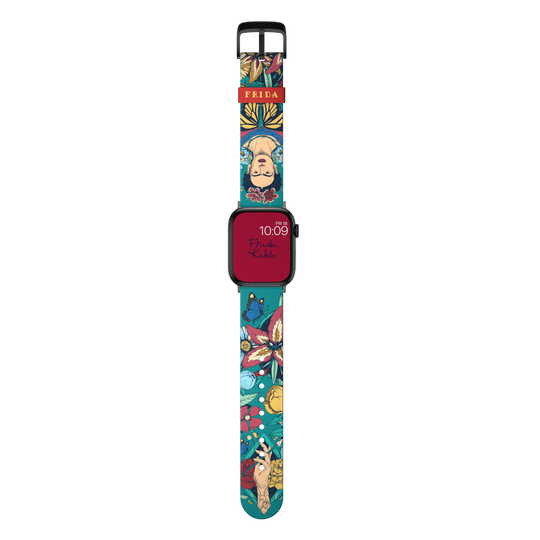 MobyFox - Apple Watch Band Frida Kahlo (flowers),mobyfox,apple,watch,band,frida,kahlo,(flowers),pulseira,em,silicone,para,o,apple,watch,a,fivela,e,aco,inoxidavel,inclui,2,conjuntos,de,conectores,compativeis,com,os,modelos,38/41/41,e,42/44/45mm,e,tam