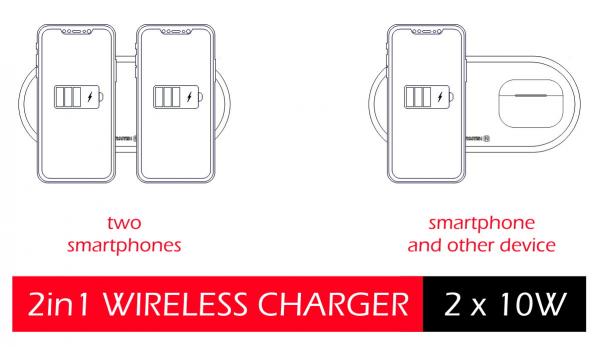 Swissten - Wireless Charger 2in1,swissten,wireless,charger,2in1carregador,wireless,qi,2x11w,suporta,o,carregamento,de,2,equipamentos,num,total,de,21w,tem,ficha,usbc,inclui,um,cabo,usbc,para,usb,com,15m,de,comprimento