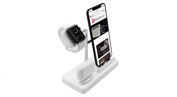 Macally - Stand 3in1 Apple Watch/iPhone/AirPods (white)