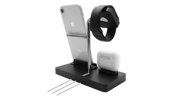 Macally - Stand 3in1 Apple Watch/iPhone/AirPods (black),macally,stand,3in1,apple,watch/iphone/airpods,(black)stand,para,carregamento,de,um,apple,watch,iphone,e,airpods,requer,o,uso,dos,cabos,de,carregamento,originais,que,ficam,escondidos,dentro,da,estrutur