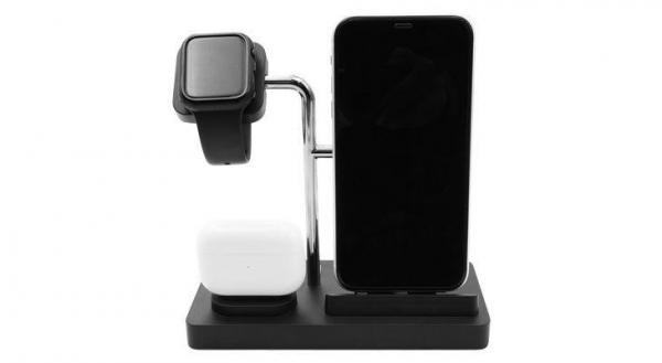 Macally - Stand 3in1 Apple Watch/iPhone/AirPods (black),macally,stand,3in1,apple,watch/iphone/airpods,(black)stand,para,carregamento,de,um,apple,watch,iphone,e,airpods,requer,o,uso,dos,cabos,de,carregamento,originais,que,ficam,escondidos,dentro,da,estrutur