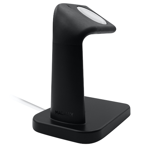 Macally - Apple Watch Stand (black),macally,apple,watch,stand,(black)stand,para,apple,watch,em,metal,com,partes,em,silicone/borracha,requer,a,utilizacao,do,cabo,de,carregamento,original,do,apple,watch,para,carregar,que,fica,escondido,nu