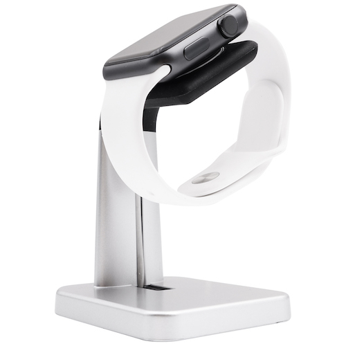 Macally - Apple Watch Stand (silver),macally,apple,watch,stand,(silver)stand,para,apple,watch,em,metal,com,partes,em,silicone/borracha,requer,a,utilizacao,do,cabo,de,carregamento,original,do,apple,watch,para,carregar,que,fica,escondido,n