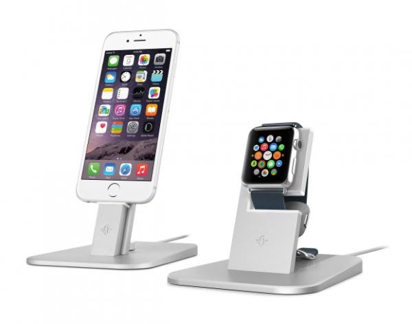 twelve south - HiRise for Apple Watch (silver)     ,twelve,south,hirise,for,apple,watch,(silver),stand,com,doca,carregadora,para,o,apple,watch,tem,uma,ranhura,interior,para,inserir,o,cabo,com,o,disco,magnetico,de,carregamento,da,apple,a,zona,onde,a,pul