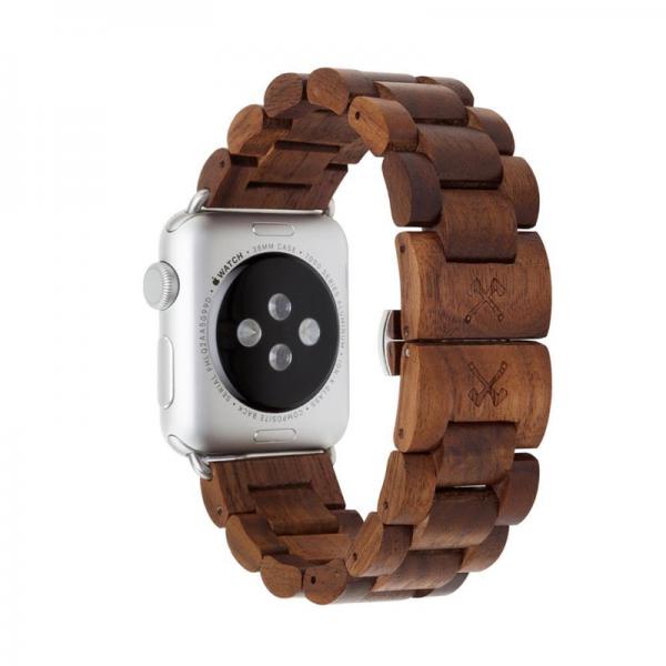 Woodcessories - EcoStrap Watch Band 42/44 (walnut/silver) ,woodcessories,ecostrap,watch,band,42/44,(walnut/silver),pulseira,para,o,relogio,apple,watch,de,42mm,e,44mm,em,madeira,com,fecho,em,aco