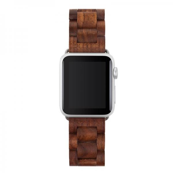 Woodcessories - EcoStrap Watch Band 42/44 (walnut/silver) ,woodcessories,ecostrap,watch,band,42/44,(walnut/silver),pulseira,para,o,relogio,apple,watch,de,42mm,e,44mm,em,madeira,com,fecho,em,aco