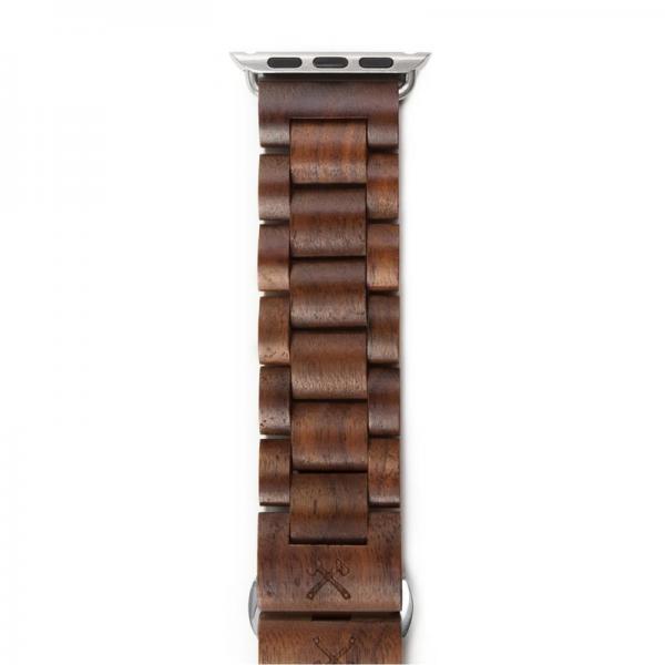 Woodcessories - EcoStrap Watch Band 42/44 (walnut/silver) ,woodcessories,ecostrap,watch,band,42/44,(walnut/silver),pulseira,para,o,relogio,apple,watch,de,42mm,e,44mm,em,madeira,com,fecho,em,aco