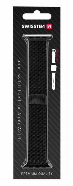 Swissten - Mesh Band for Apple Watch 38-40mm (black),swissten,mesh,band,for,apple,watch,3841mm,(black)pulseira,em,malha,metalica,para,apple,watch,3841mm