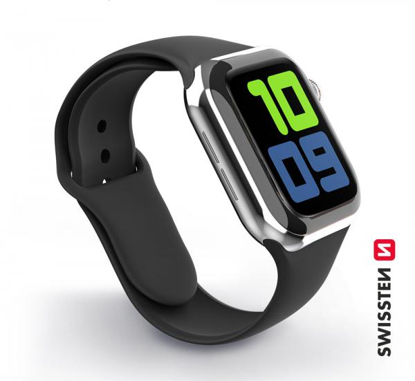 Swissten - Silicone Band for Apple Watch 38-40mm (black)