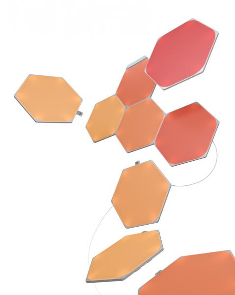 Nanoleaf - Shapes Hexagons Kit (starter+15 panels),nanoleaf,shapes,hexagons,kit,(starter+15,panels)paineis,de,luz,hexagonais,que,se,conectam,entre,si,ate,21,unidades,por,carregador,ac,(e,511,unids,no,total),controlaveis,por,wifi,têm,um,sensor,audio,p