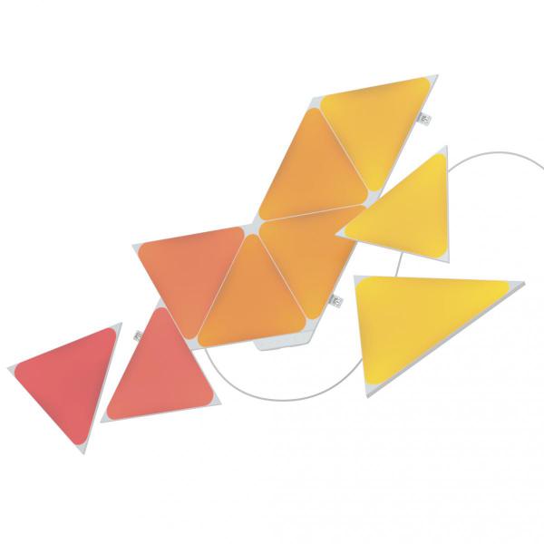 Nanoleaf - Shapes Triangles Kit  (starter+9 panels)  ,nanoleaf,shapes,triangles,kit,(starter+9,panels),paineis,de,luz,triangulares,que,se,conectam,entre,si,ate,28,unidades,por,carregador,ac,(e,511,unids,no,total),controlaveis,por,wifi,têm,um,sensor,audi