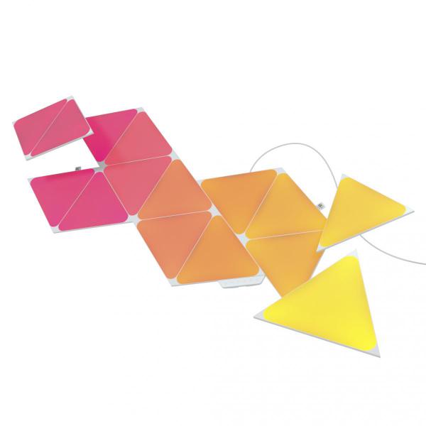 Nanoleaf - Shapes Triangles Kit (starter+15 panels) ,nanoleaf,shapes,triangles,kit,(starter+15,panels),paineis,de,luz,triangulares,que,se,conectam,entre,si,ate,28,unidades,por,carregador,ac,(e,511,unids,no,total),controlaveis,por,wifi,têm,um,sensor,aud