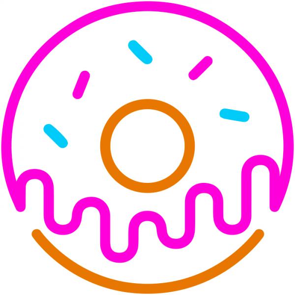 Candy Shock - Led Sign  40 Donut (pink/orange/ice blue)