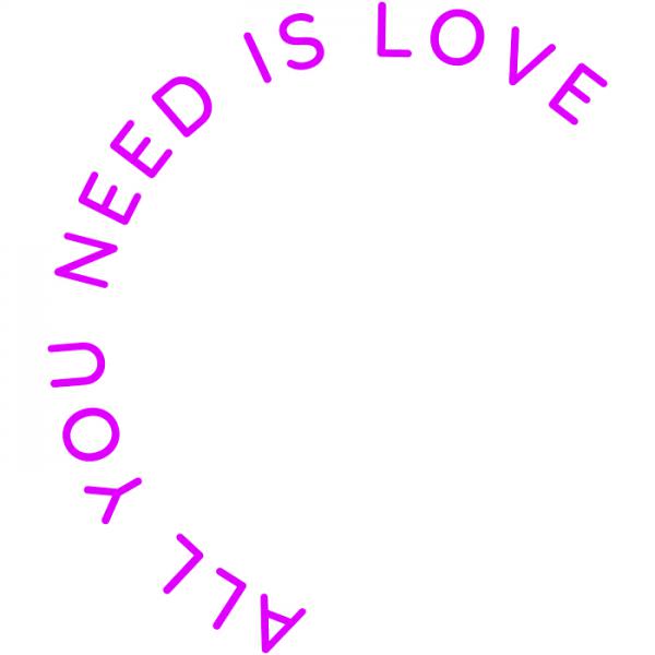 Candy Shock - Led Sign  80 All You Need is Love (purple)