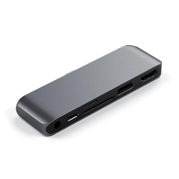 Satechi - USB-C Mobile Pro Hub SD (space grey),satechi,usbc,mobile,pro,hub,sd,(space,grey)doca,para,ipad,m1,e,outros,equipamentos,com,porta,usbc,pd,(21,ou,superior),como,surface,laptop,3/pro,7/go,ou,smartphones,liga,a,porta,usbc,do,tablet,e,da,adi