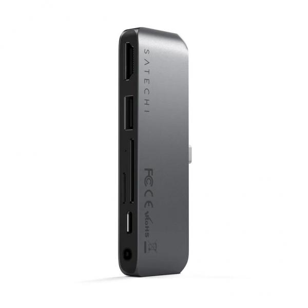 Satechi - USB-C Mobile Pro Hub SD (space grey),satechi,usbc,mobile,pro,hub,sd,(space,grey)doca,para,ipad,m1,e,outros,equipamentos,com,porta,usbc,pd,(21,ou,superior),como,surface,laptop,3/pro,7/go,ou,smartphones,liga,a,porta,usbc,do,tablet,e,da,adi