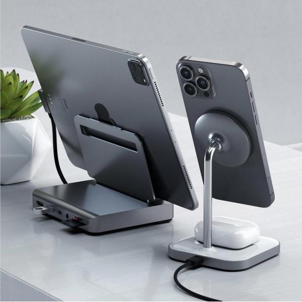 Satechi - Aluminum Stand & Hub for iPad Pro (space grey),satechi,aluminum,stand,&,hub,for,ipad,pro,(space,grey)stand,que,liga,na,porta,usbc,de,um,ipad,pro,e,proporciona,varias,portas,de,expansao:,1x,hdmi,4k,ate,61hz,1x,usb,1x,usbc,pd,ate,61w,1x,35mm,audio,j