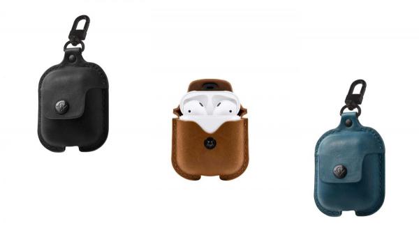 twelve south - AirSnap Leather (deep teal)      ,twelve,south,airsnap,leather,(deep,teal),bolsa,em,cabedal,para,os,airpods,1/2,da,apple,tem,um,mosquetao,de,suspensao,na,base,existe,uma,ranhura,que,permite,a,ligacao,e,carregamento,dos,airpods,dentro,