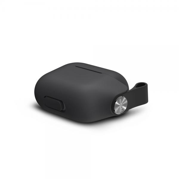 Moshi - Pebbo AirPods 3 (shadow black),moshi,pebbo,airpods,3,(shadow,black)bolsa,com,revestimento,lintguard,que,evita,a,aderência,de,po,e,sujidade,permite,o,carregamento,wireless,e,visionamento,da,luz,led,inclui,fita,para,pulso