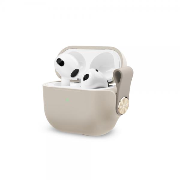 Moshi - Pebbo AirPods 3 (savanna beige),moshi,pebbo,airpods,3,(savanna,beige)bolsa,com,revestimento,lintguard,que,evita,a,aderência,de,po,e,sujidade,permite,o,carregamento,wireless,e,visionamento,da,luz,led,inclui,fita,para,pulso