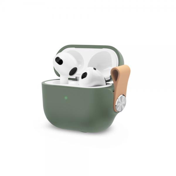 Moshi - Pebbo AirPods 3 (mint green),moshi,pebbo,airpods,3,(mint,green)bolsa,com,revestimento,lintguard,que,evita,a,aderência,de,po,e,sujidade,permite,o,carregamento,wireless,e,visionamento,da,luz,led,inclui,fita,para,pulso