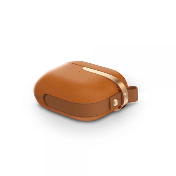 Moshi - Pebbo Luxe AirPods 3 (caramel brown)     ,moshi,pebbo,luxe,airpods,3,(caramel,brown),bolsa,com,revestimento,lintguard,que,evita,a,aderência,de,po,e,sujidade,permite,o,carregamento,wireless,e,visionamento,da,luz,led,inclui,fita,para,pulso,tem