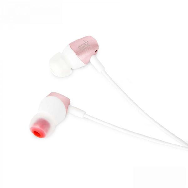 Moshi - Earphones Mythro (rose pink) ,moshi,earphones,mythro,(rose,pink),earphones,com,microfone,têm,drivers,dr8,neodymium,(15,hz21,khz,/,11db@1khz),e,revestimento,em,aluminio,anodizado,incluem,3,pares,de,earbuds,nos,tamanhos,s/m/l,e,uma