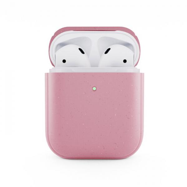 Woodcessories - Bio AirPods 1/2 (coral pink)  ,woodcessories,bio,airpods,1/2,(coral,pink),bolsa,para,airpods,fabricada,em,material,organico,a,base,de,palha,e,trigo,com,tratamento,antibacteriano,que,evita,em,999%,o,desenvolvimento,de,germes,permite