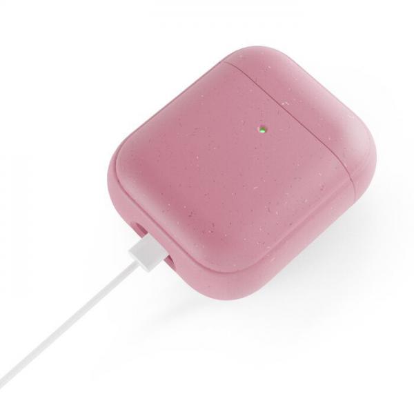 Woodcessories - Bio AirPods 1/2 (coral pink)  ,woodcessories,bio,airpods,1/2,(coral,pink),bolsa,para,airpods,fabricada,em,material,organico,a,base,de,palha,e,trigo,com,tratamento,antibacteriano,que,evita,em,999%,o,desenvolvimento,de,germes,permite