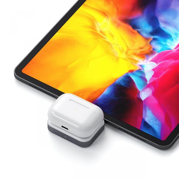 Satechi - USB-C Wireless Charging Dock for AirPods,satechi,usbc,wireless,charging,dock,for,airpodsdoca,com,disco,de,carregamento,para,apple,airpods,e,airpods,pro,liga,a,qualquer,porta,usbc,alimentada,(portateis,carregadores,usbc,etc),pode,ser,ligada,d