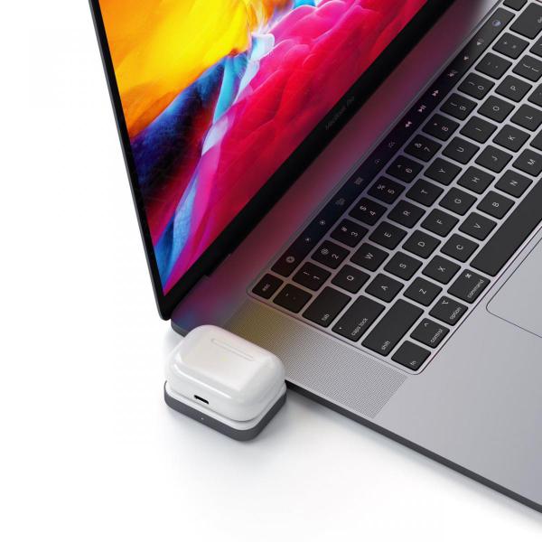 Satechi - USB-C Wireless Charging Dock for AirPods,satechi,usbc,wireless,charging,dock,for,airpodsdoca,com,disco,de,carregamento,para,apple,airpods,e,airpods,pro,liga,a,qualquer,porta,usbc,alimentada,(portateis,carregadores,usbc,etc),pode,ser,ligada,d