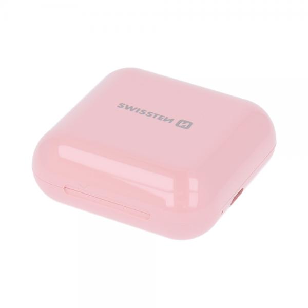 Swissten - Flypods (pink),swissten,flypods,(pink)earpods,com,conectividade,bluetooth,v51,autonomia,para,12,hrs,de,funcionamento,pesam,apenas,36,g,têm,resistência,a,agua,ipx4,tws,true,wireless,stereo,alcance,11,metros,bateria