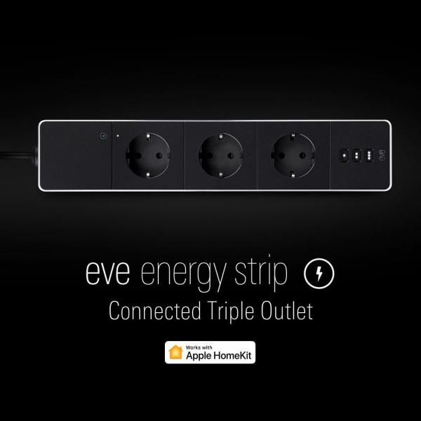 eve - Eve Energy Strip,eve,eve,energy,stripextensao,ac,em,aluminio,com,3,fichas,ac,controlavel,por,apple,homekit,(em,equipamentos,ios,como,iphone,ipad,apple,watch,homepod),permite,medir,o,consumo,de,energia,ligar/desligar,o