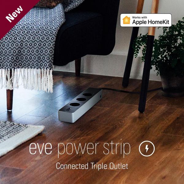 eve - Eve Energy Strip,eve,eve,energy,stripextensao,ac,em,aluminio,com,3,fichas,ac,controlavel,por,apple,homekit,(em,equipamentos,ios,como,iphone,ipad,apple,watch,homepod),permite,medir,o,consumo,de,energia,ligar/desligar,o