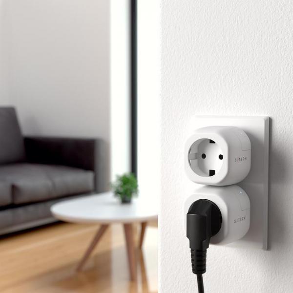 Satechi - Smart Outlet (EU),satechi,smart,outlet,(eu)ficha,ac,controlavel,por,apple,homekit,(em,equipamentos,ios,como,iphone,ipad,apple,watch,homepod),permite,medir,o,consumo,de,energia,ligar/desligar,os,equipamentos,nela,ligado