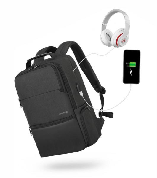 Swissten - Laptop Backpack 15.6 (black),swissten,laptop,backpack,156,(black)mochila,para,portateis,ate,156,tem,8,compartimentos/bolsos,diferentes,fita,trolley,bolso,para,cartao,orificio,para,fios,headphones,bolso,garrafa,fita,oculos,ficha,u