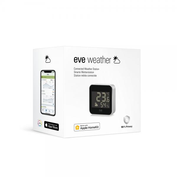 eve - Eve Weather   ,eve,eve,weather,sensor,para,exterior,com,ecra,digital,mede,temperatura,humidade,pressao,barometrica,e,regista,o,historico,para,visualizacao,por,dia,semana,e,ano,É,resistente,a,agua,ipx3,É,compativel