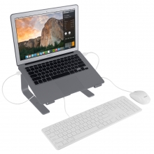 Macally - Aluminium Stand (space grey),macally,aluminium,stand,(space,grey)stand,em,aluminio,para,macbook,ou,notebook,(11,a,17),eleva,o,portatil,ate,15,cm