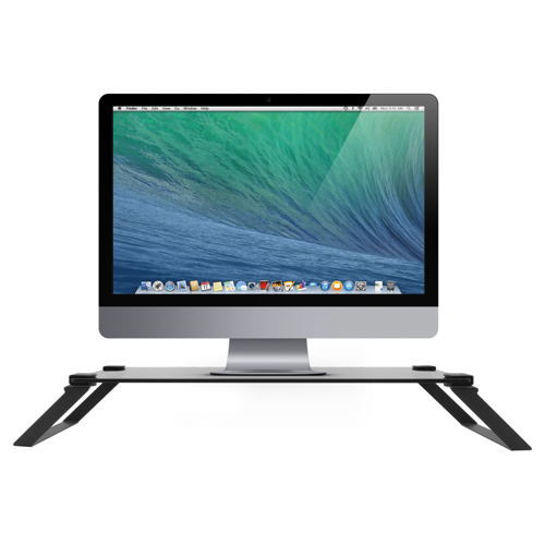 Macally - SpaceStand (black),macally,spacestand,(black)stand,em,vidro,temperado,eleva,um,monitor,ou,portatil,para,uma,posicao,mais,ergonomica,permite,arrumar,por,baixo,o,teclado,e,outros,objectos